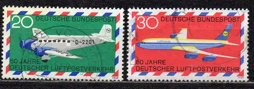 BRD, Mi-Nr. 576 - 577 gest., kompl., 50 Jahre deutscher Luftpostverkehr