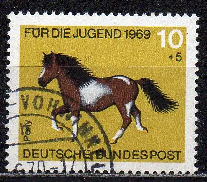BRD, Mi-Nr. 578 gest., Jugend 1969, Pferde
