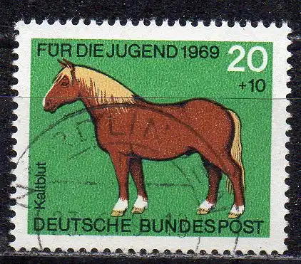 BRD, Mi-Nr. 579 gest., Jugend 1969, Pferde