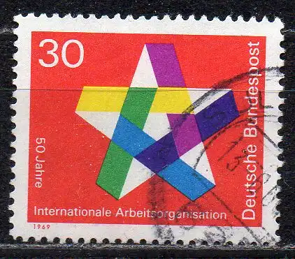 BRD, Mi-Nr. 582 gest., 50 Jahre Internationale Arbeitsorganisation IOA