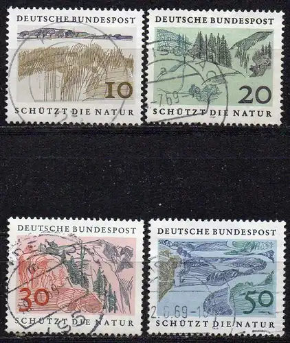 BRD, Mi-Nr. 591 - 594 gest., kompl., Europäisches Naturschutzjahr 1970