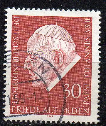 BRD, Mi-Nr. 609 gest., Pabst Johannes XXIII.