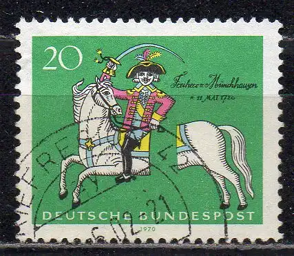 BRD, Mi-Nr. 623 gest., 250. Geburtstag von Lügenbaron Frh. von Münchhausen