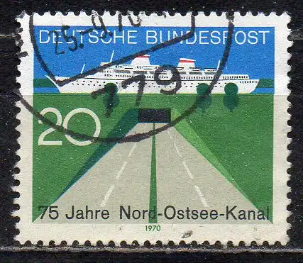 BRD, Mi-Nr. 628 gest., 75 Jahre Nord-Ostsee-Kanal