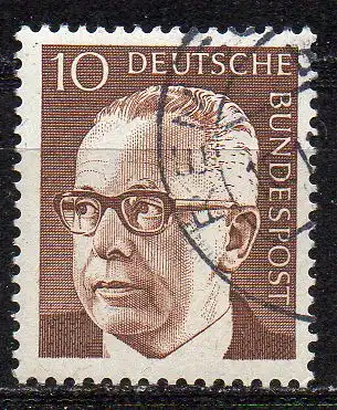 BRD, Mi-Nr. 636 gest., Bundespräsident Gustav Heinemann