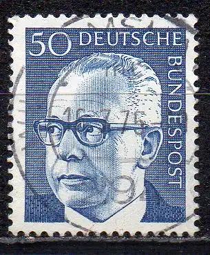 BRD, Mi-Nr. 640 gest., Bundespräsident Gustav Heinemann