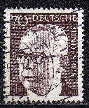 BRD, Mi-Nr. 641 gest., Bundespräsident Gustav Heinemann