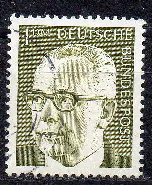 BRD, Mi-Nr. 644 gest., Bundespräsident Gustav Heinemann