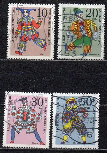 BRD, Mi-Nr. 650 - 653 gest., kompl., Wohlfahrt 1970 - Marionetten