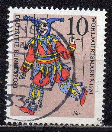 BRD, Mi-Nr. 650 gest.,  Wohlfahrt 1970 - Marionetten