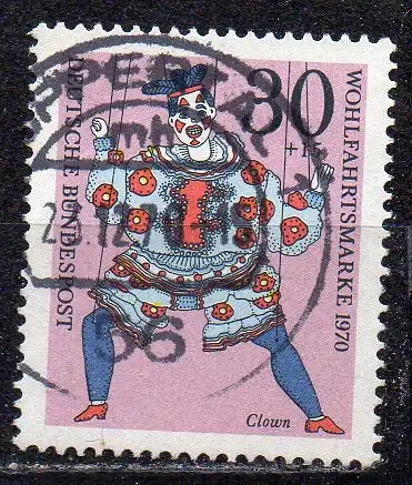BRD, Mi-Nr. 652 gest., Wohlfahrt 1970 - Marionetten
