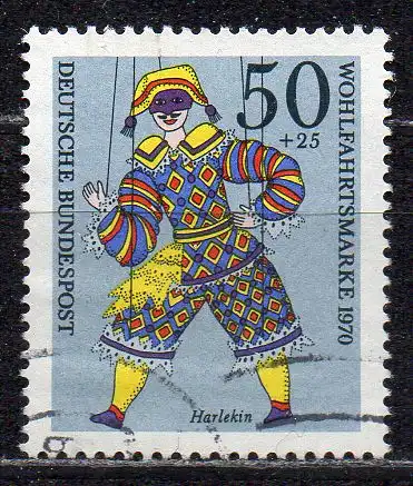 BRD, Mi-Nr. 653 gest., Wohlfahrt 1970 - Marionetten