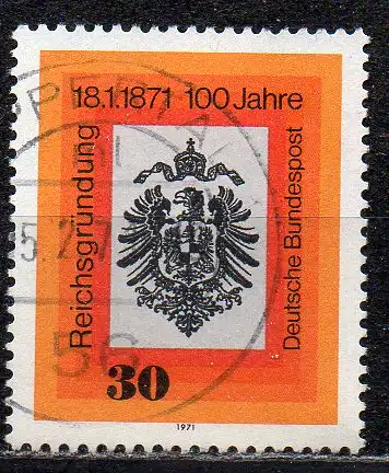 BRD, Mi-Nr. 658 gest., 100. Jahrestag der Reichsgründung