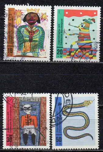 BRD, Mi-Nr. 660 - 663 gest., kompl., Jugend 1971, Kinderzeichnungen