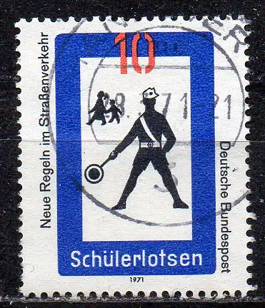 BRD, Mi-Nr. 665 gest., Neue Regeln im Straßenverkehr