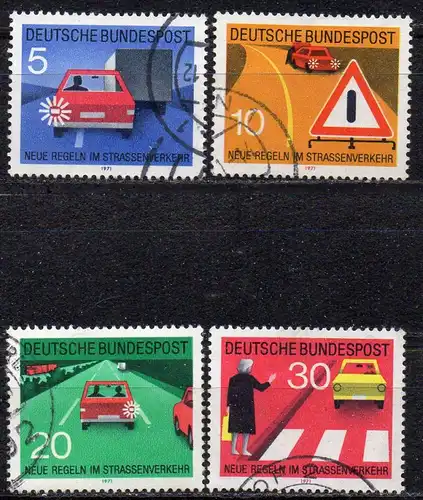 BRD, Mi-Nr. 670 - 673 gest., kompl., Neue Regeln im Straßenverkehr
