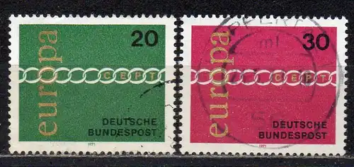BRD, Mi-Nr. 675 - 676 gest., kompl., Europa CEPT 1971