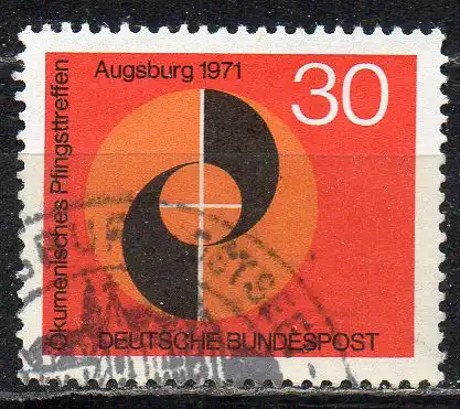 BRD, Mi-Nr. 679 gest., Ökumenisches Pfingsttreffen Augsburg