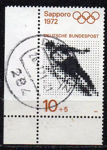 BRD, Mi-Nr. 680 gest., Eckrand unten links, Olympische Spiele 1972