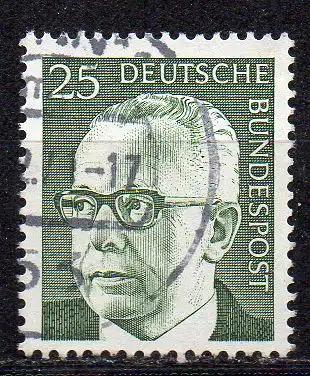 BRD, Mi-Nr. 689 gest., Bundespräsident Gustav Heinemann