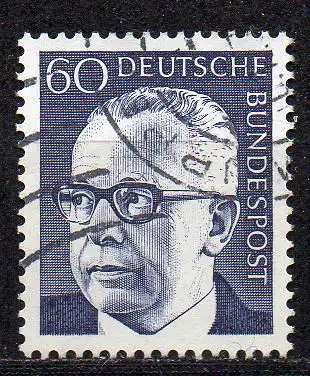 BRD, Mi-Nr. 690 gest., Bundespräsident Gustav Heinemann