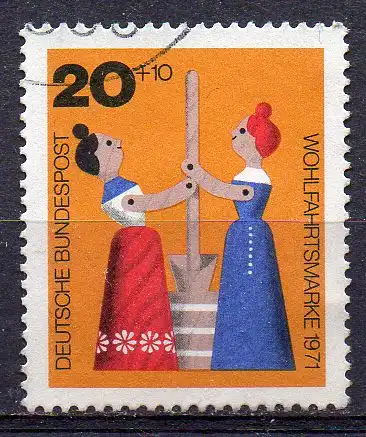 BRD, Mi-Nr. 705 gest., Wohlfahrt 1971 - Altes Holzspielzeug