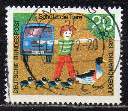 BRD, Mi-Nr. 711 gest., Jugend 1972, Tierfschutz