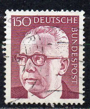 BRD, Mi-Nr. 730 gest., Bundespräsident Gustav Heinemann