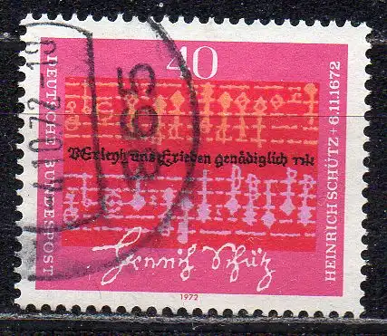 BRD, Mi-Nr. 741 gest., 300. Todestag von Heinrich Schütz