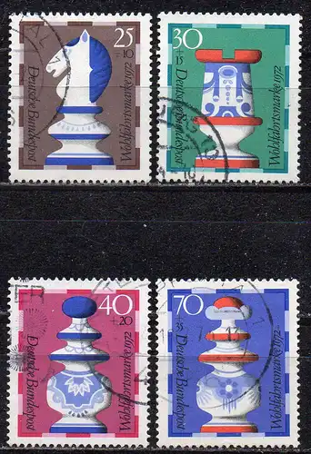 BRD, Mi-Nr. 742 - 745 gest., kompl., Wohlfahrt 1972 - Schachfiguren