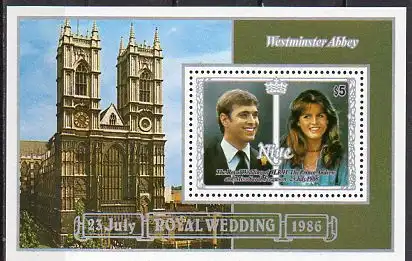 Niue, Block Mi-Nr. 103 **, Hochzeit Prinz Andrew u. Sarah Ferguson