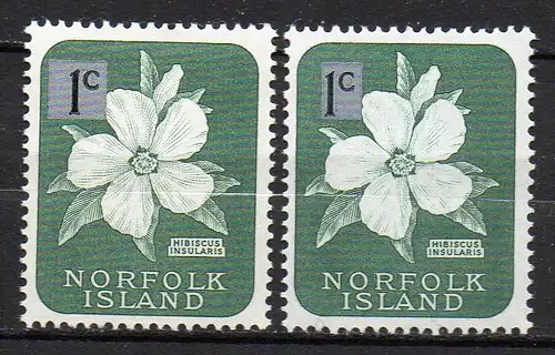 Norfolk Inseln, Mi-Nr. 62 I + 62 II **, Blüten