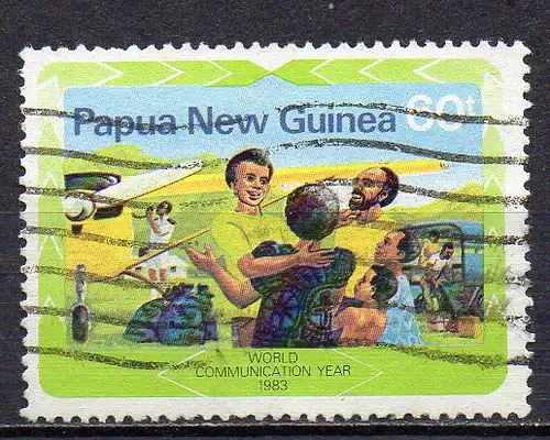 Papua Neuguinea, Mi-Nr. 466 gest., Welt-Kommunikationsjahr