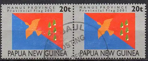 Papua Neuguinea, Mi-Nr. 912 gest., waagerechtes Paar, Provinz-Fahne