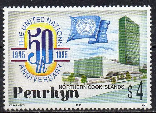 Penrhyn, Mi-Nr. 578 **, 50 Jahre UNO