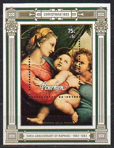 Penrhyn, Block Mi-Nr. 54 **, Weihnachten 1983