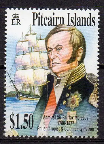 Pitcairn Inseln, Mi-Nr. 608 **, Admiral Moresby / Segelschiff
