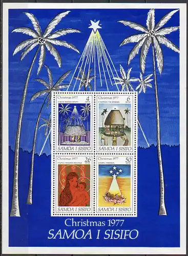 Samoa, Block Mi-Nr. 14 **, Weihnachten 1977