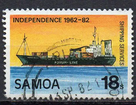 Samoa, Mi-Nr. 477 gest., Frachtschiff