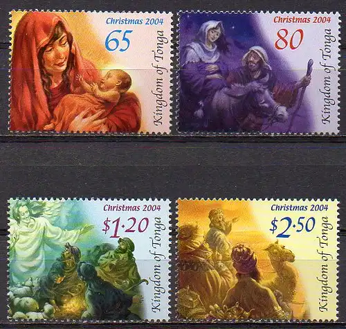 Tonga, Mi-Nr. 1711 - 1714 **, kompl., Weihnachten 2004