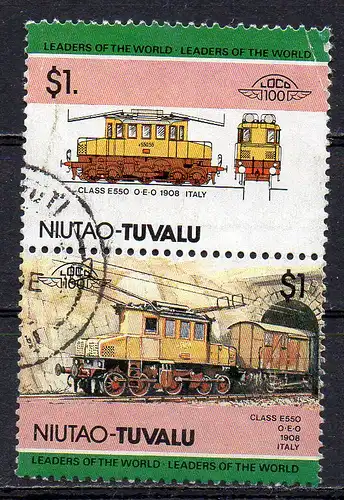 Tuvalu - Niutao, Mi-Nr. 19 + 20 gest., ZD, Elektro-Lokomotive
