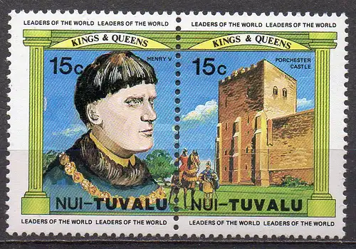 Tuvalu - Nui, Mi-Nr. 13 + 14 **, ZD,  König Heinrich V.