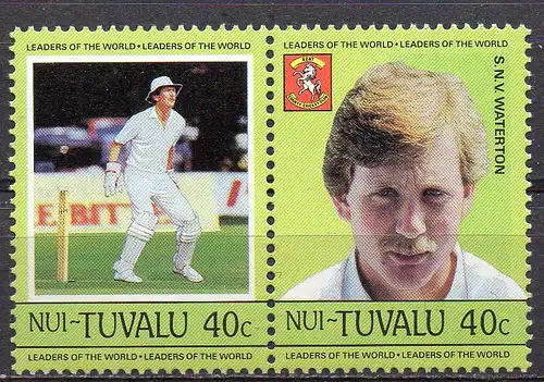 Tuvalu - Nui, Mi-Nr. 39 + 40 **, ZD, Cricket Spieler
