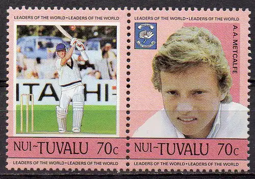 Tuvalu - Nui, Mi-Nr. 43 + 44 **, ZD, Cricket Spieler