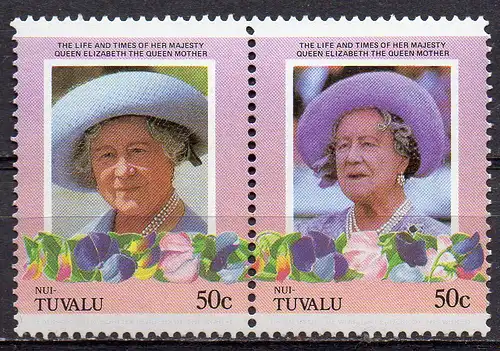 Tuvalu - Nui, Mi-Nr. 47 + 48 **, ZD, Königin - Mutter