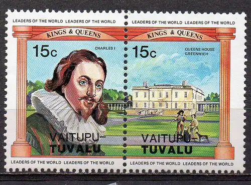 Tuvalu - Vaitupu, Mi-Nr. 13 + 14 **, ZD, König Charles I.