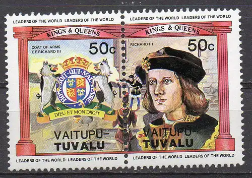 Tuvalu - Vaitupu, Mi-Nr. 17 + 18 **, ZD, König Richard III.