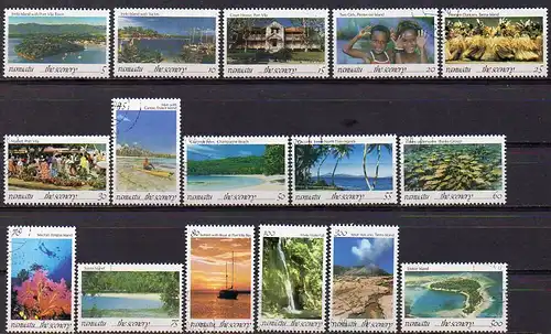 Vanuatu, Mi-Nr. 919 - 934 gest., kompl.,Landschaften - Tourismus
