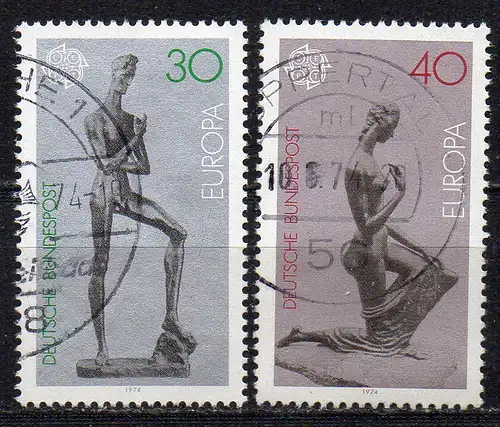 BRD, Mi-Nr. 804 - 805 gest., kompl., Europa CEPT 1974: Skulpturen