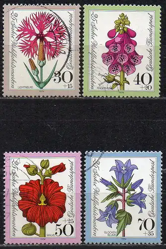 BRD, Mi-Nr. 818 - 821 gest., kompl., Wohlfahrt 1974 - Blumen